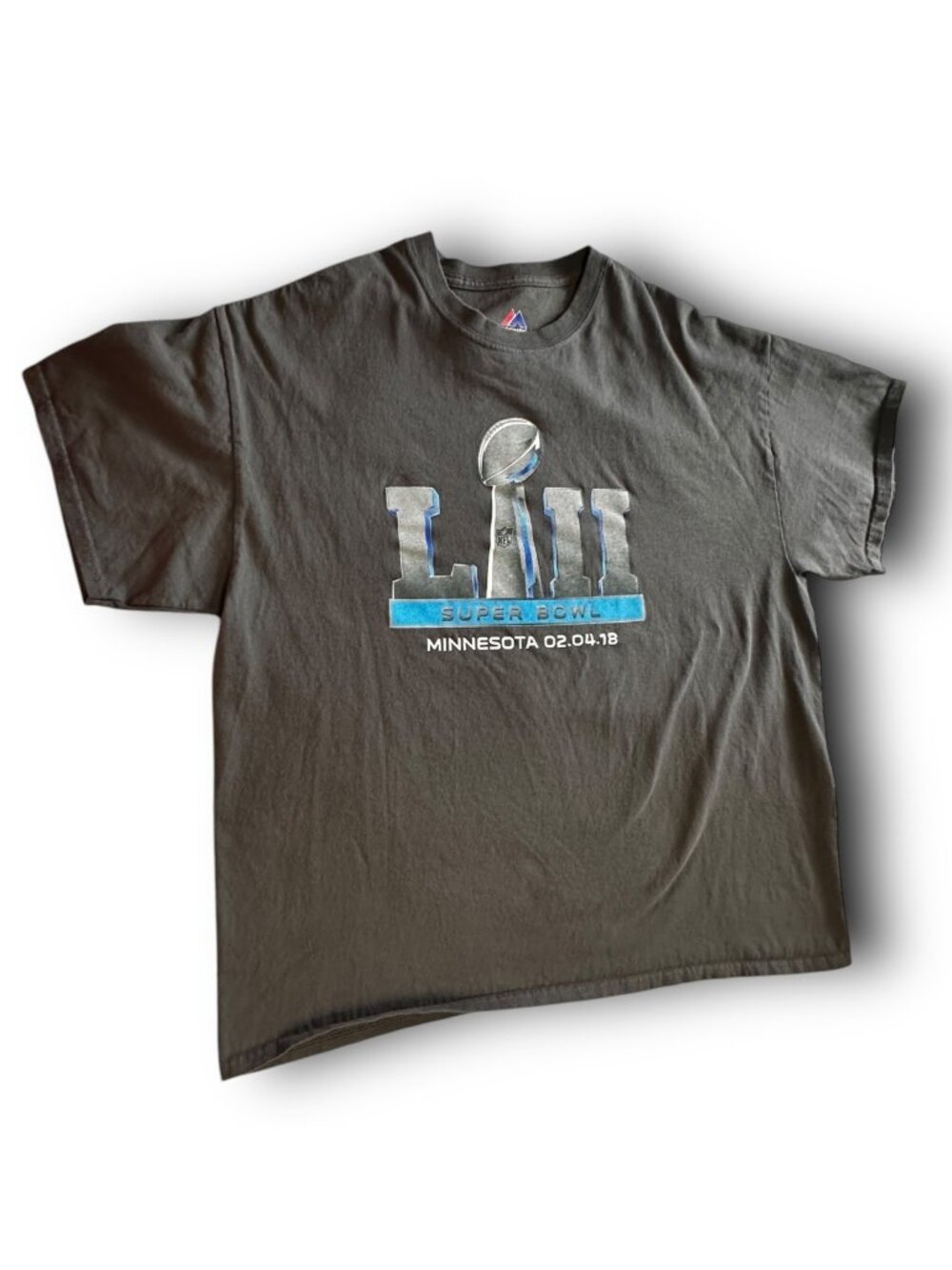 Super Bowl LII Majestic Graphic Tee Mens XL Gray Cotton Crewneck